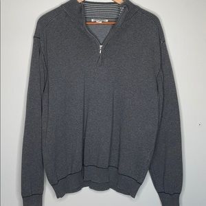 Cutter & Buck Men's Quarter Zip Gray Sweater